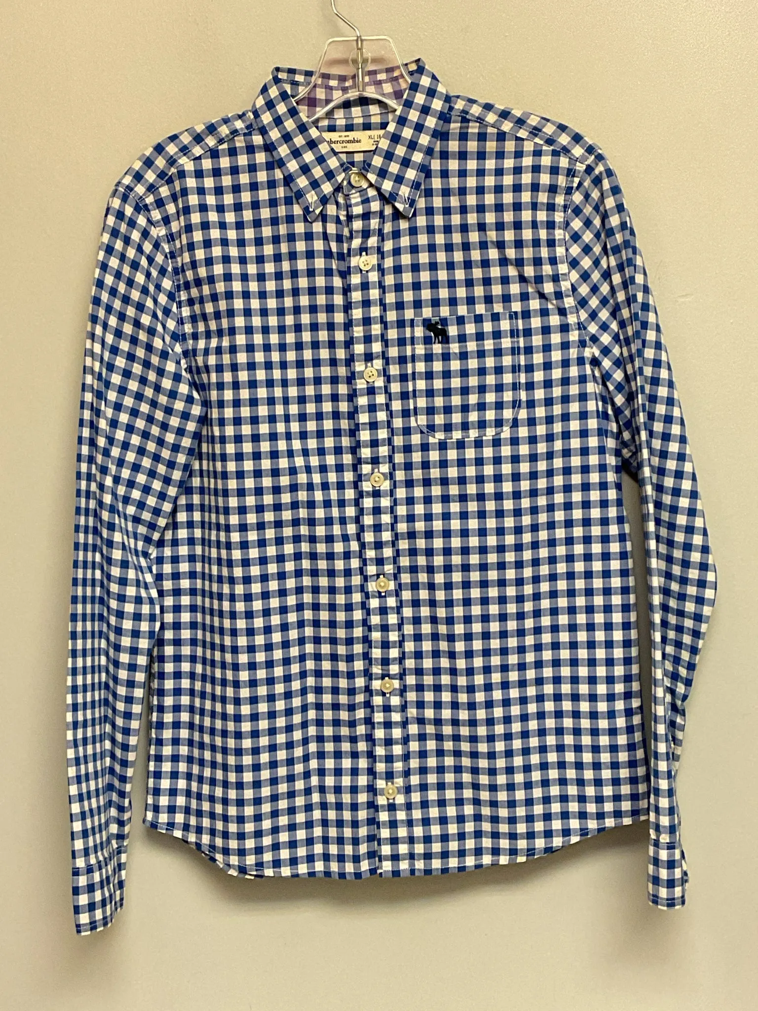 Abercrombie Size 16 Blue & White Gingham Cotton Big Boys Sweaters & Vests