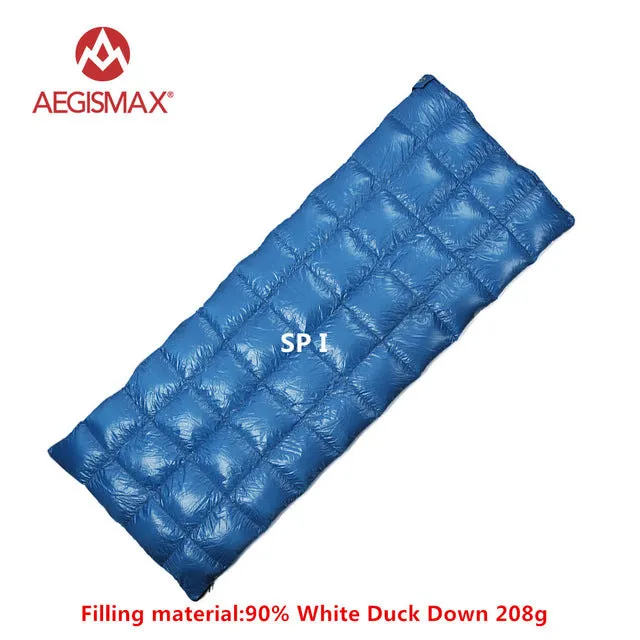 AEGISMAX Ultra Light 90% White Duck down sleeping bag camping Envelope type sleeping bag Ourdoor and Family