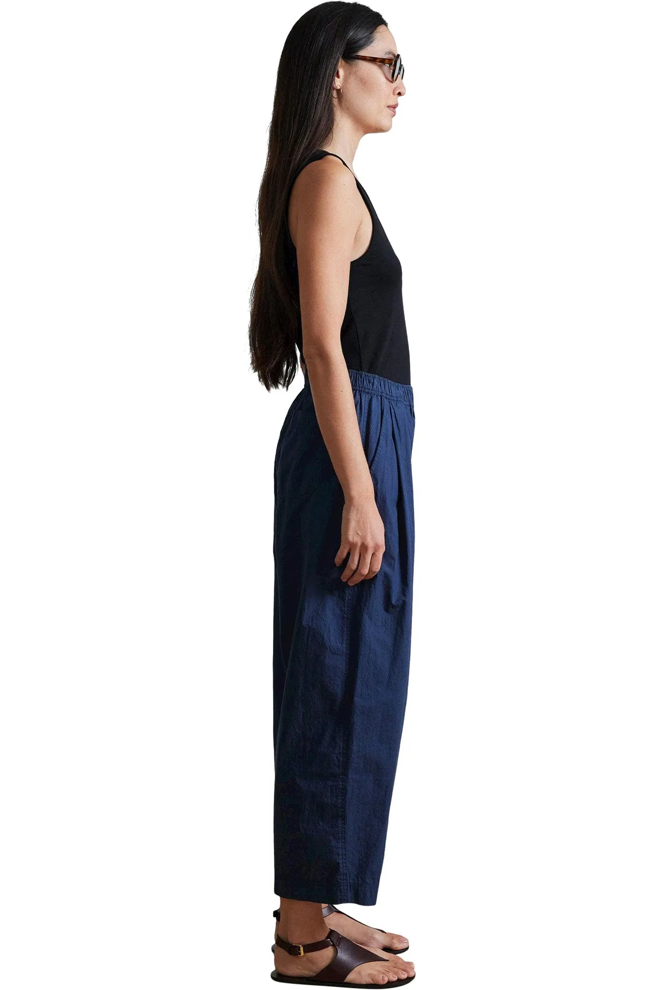 Apiece Apart Womens Navy Spa Pleat Pants - Stylish and Comfortable Design