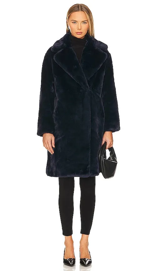 Apparis x Mansur Gavriel Collaboration Stella Faux Fur in Navy