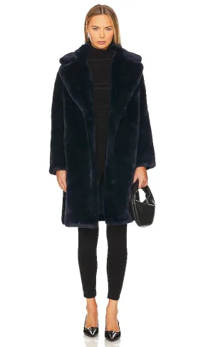 Apparis x Mansur Gavriel Collaboration Stella Faux Fur in Navy