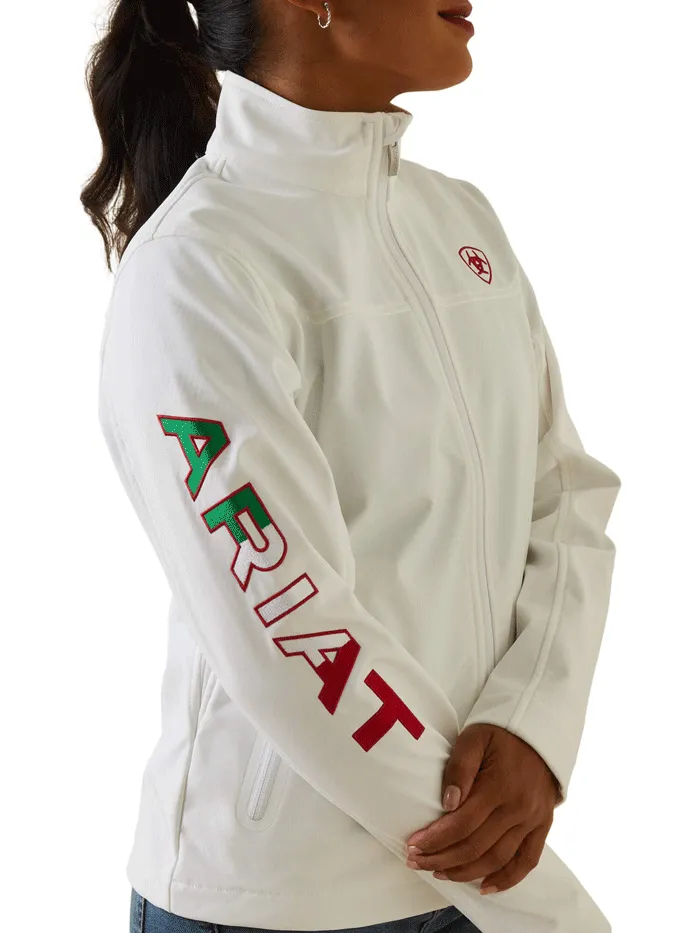 Ariat Womens Classic Team Softshell Jacket - MEXICO Edition, White