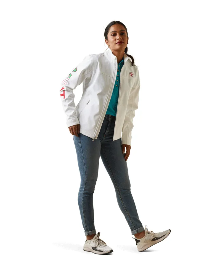 Ariat Womens Classic Team Softshell Jacket - MEXICO Edition, White