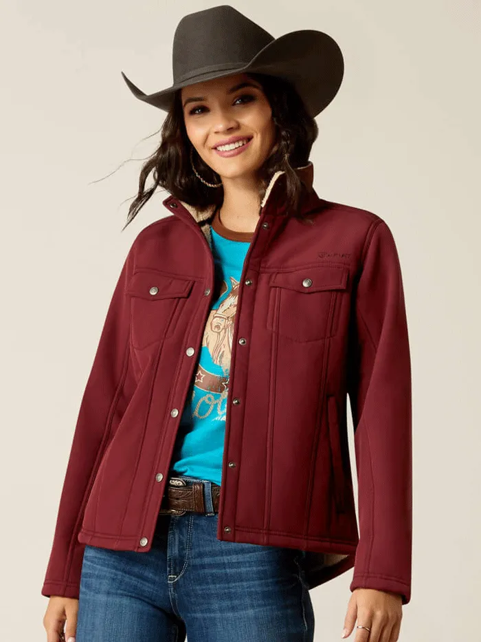 Ariat 10053011 Womens Berber Back Softshell Jacket Tawny Port