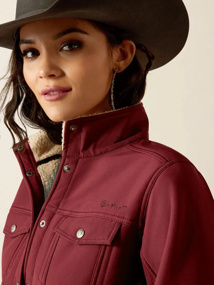 Ariat 10053011 Womens Berber Back Softshell Jacket Tawny Port