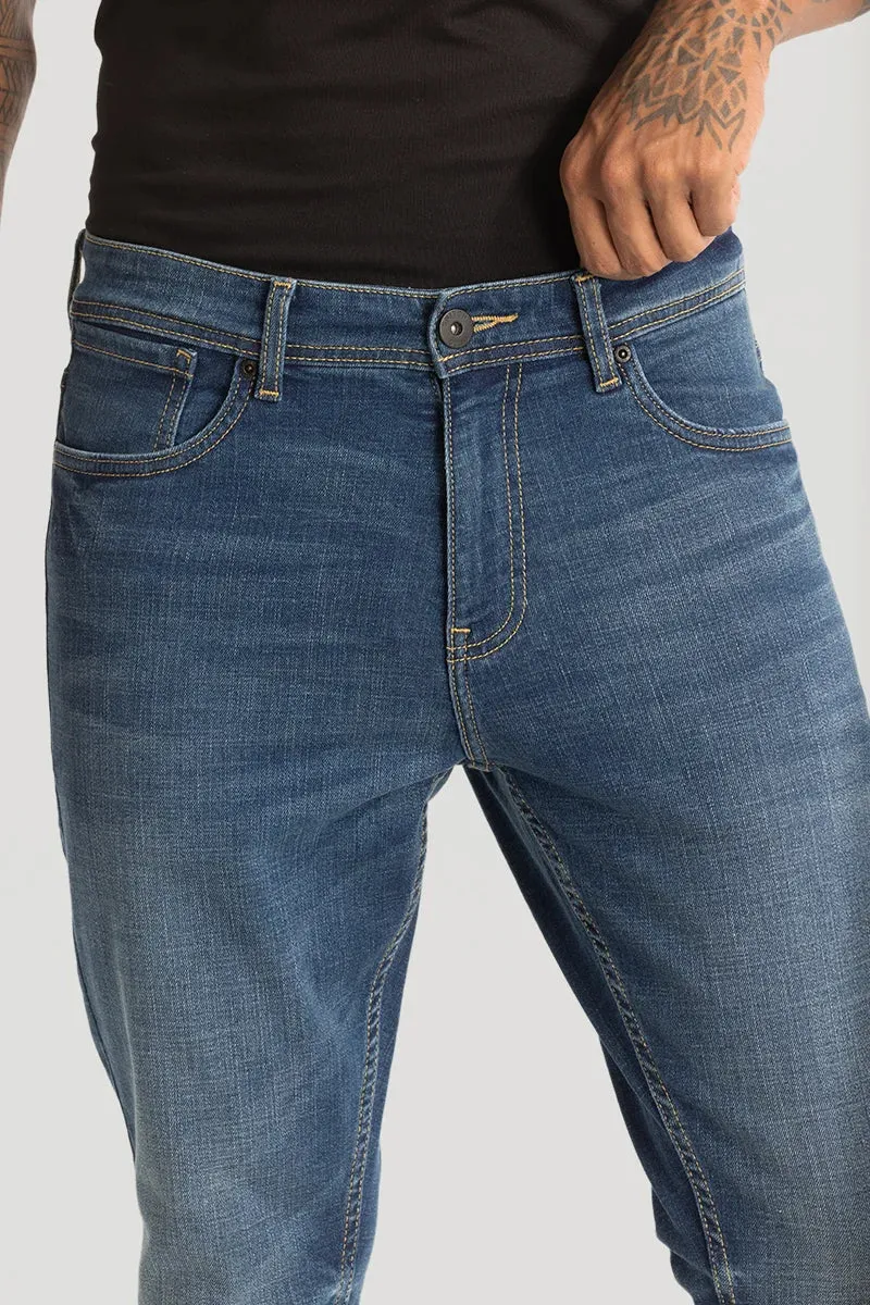 Blue Plain Skinny Fit Jeans