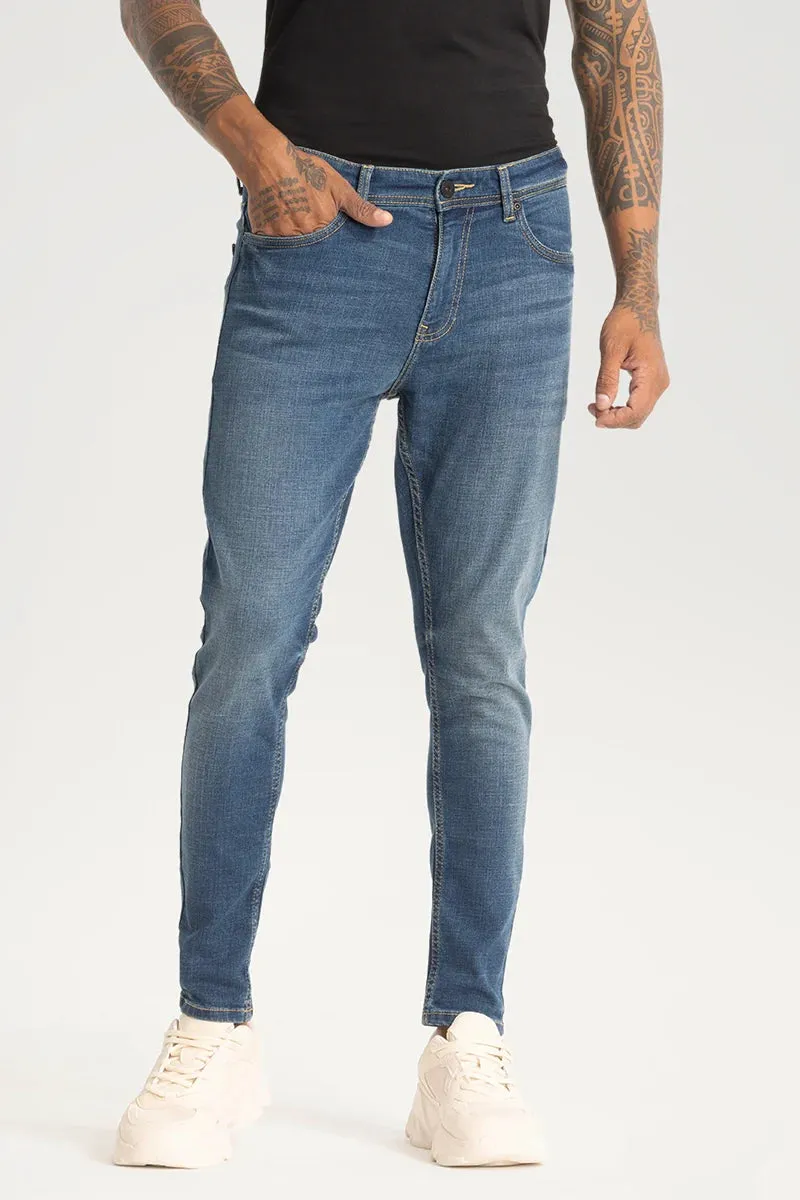 Blue Plain Skinny Fit Jeans
