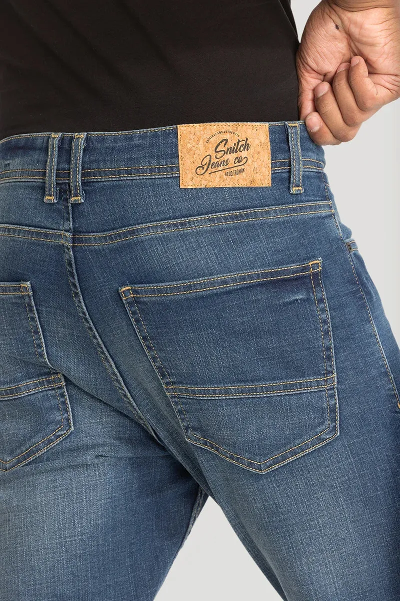 Blue Plain Skinny Fit Jeans