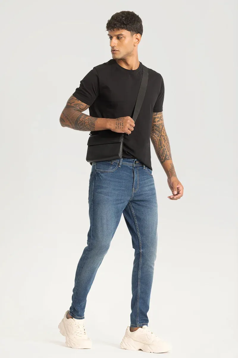 Blue Plain Skinny Fit Jeans