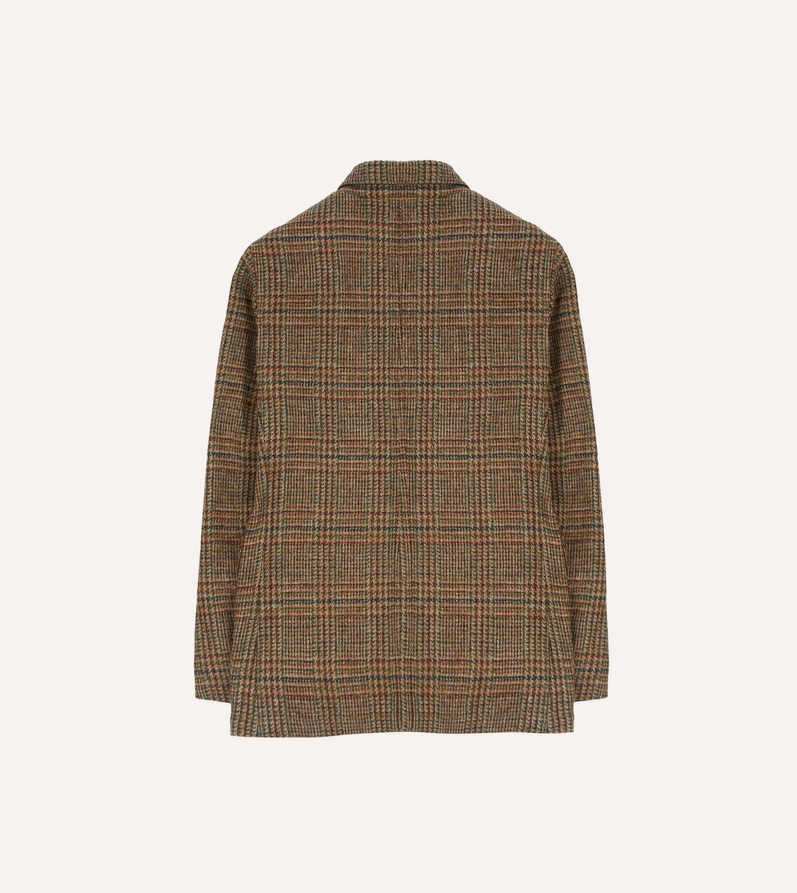 Classic Brown Prince of Wales Checkered Harris Tweed Games Blazer Mk. VII