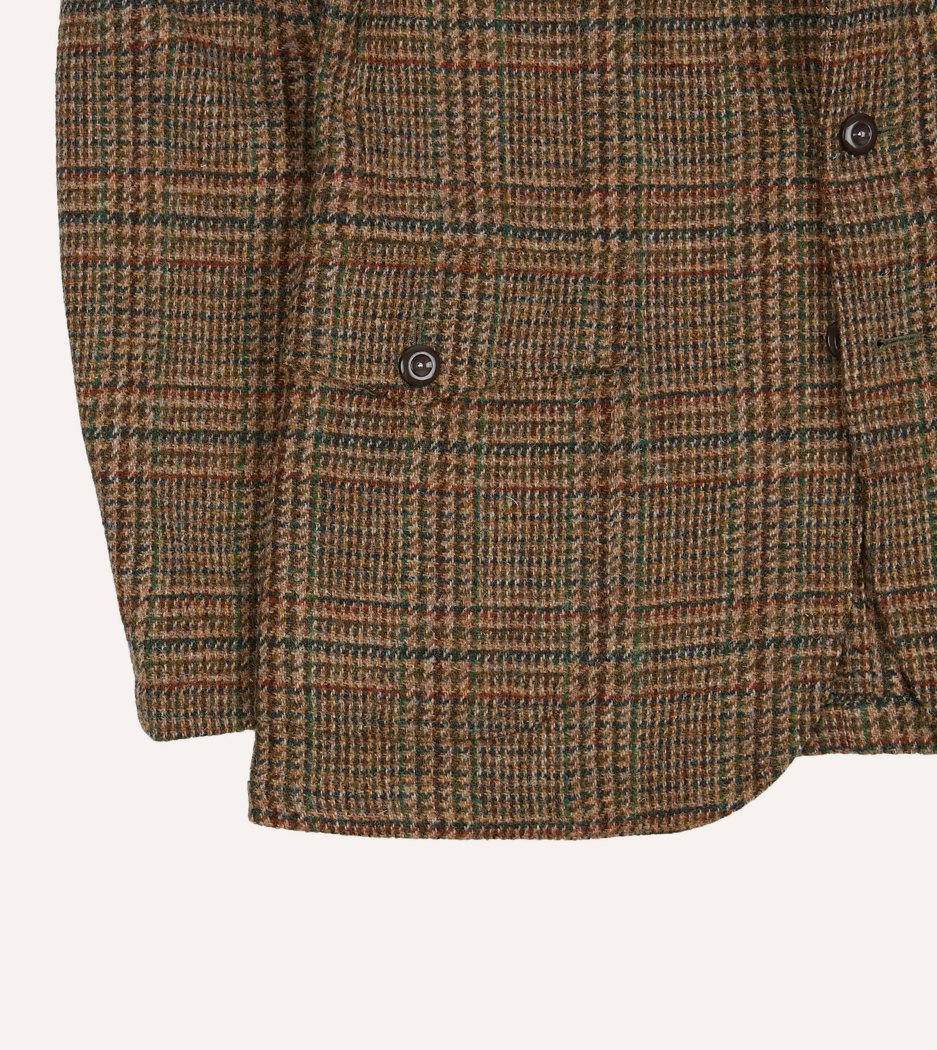 Classic Brown Prince of Wales Checkered Harris Tweed Games Blazer Mk. VII