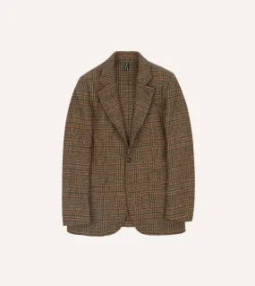 Classic Brown Prince of Wales Checkered Harris Tweed Games Blazer Mk. VII