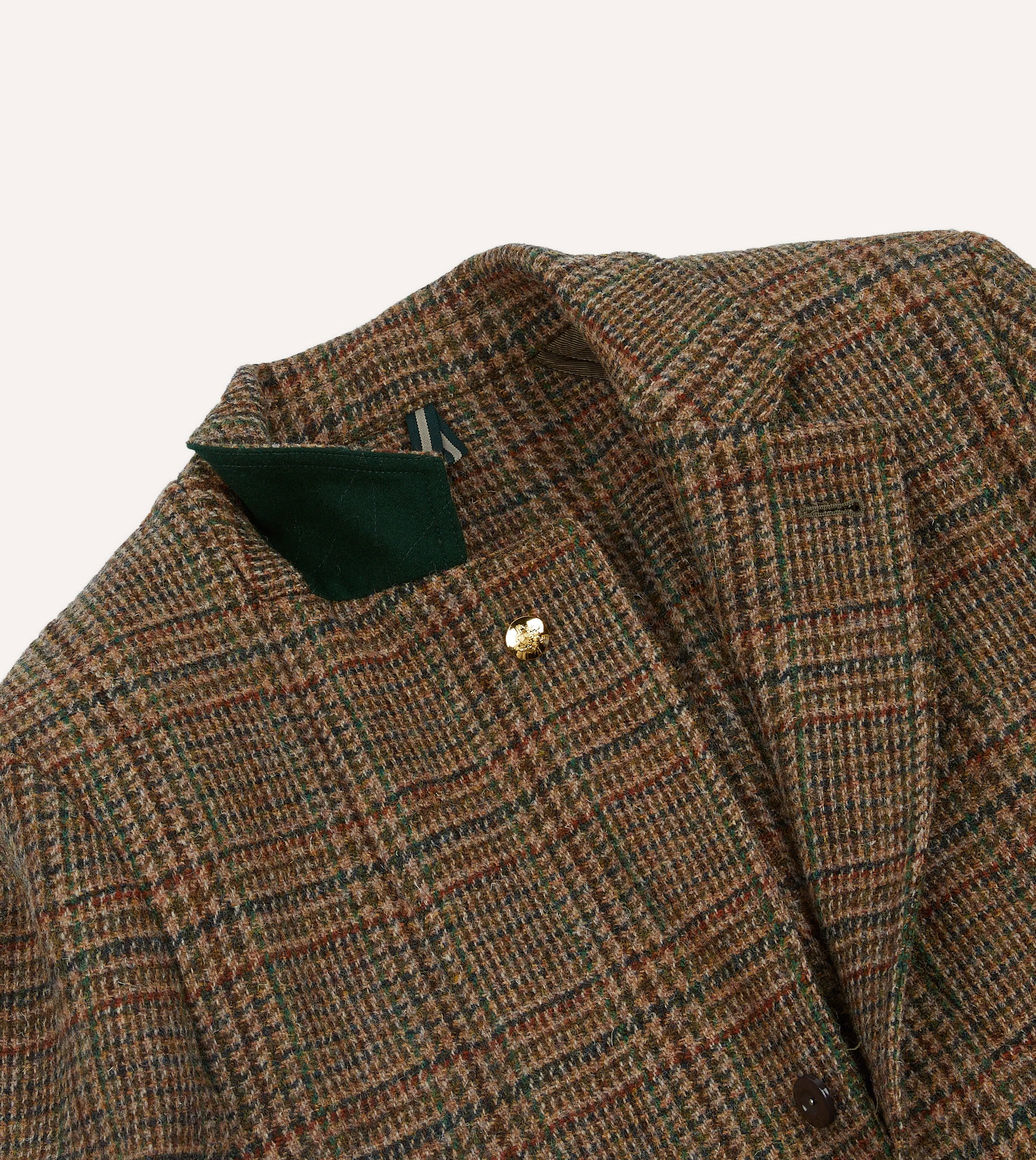 Classic Brown Prince of Wales Checkered Harris Tweed Games Blazer Mk. VII