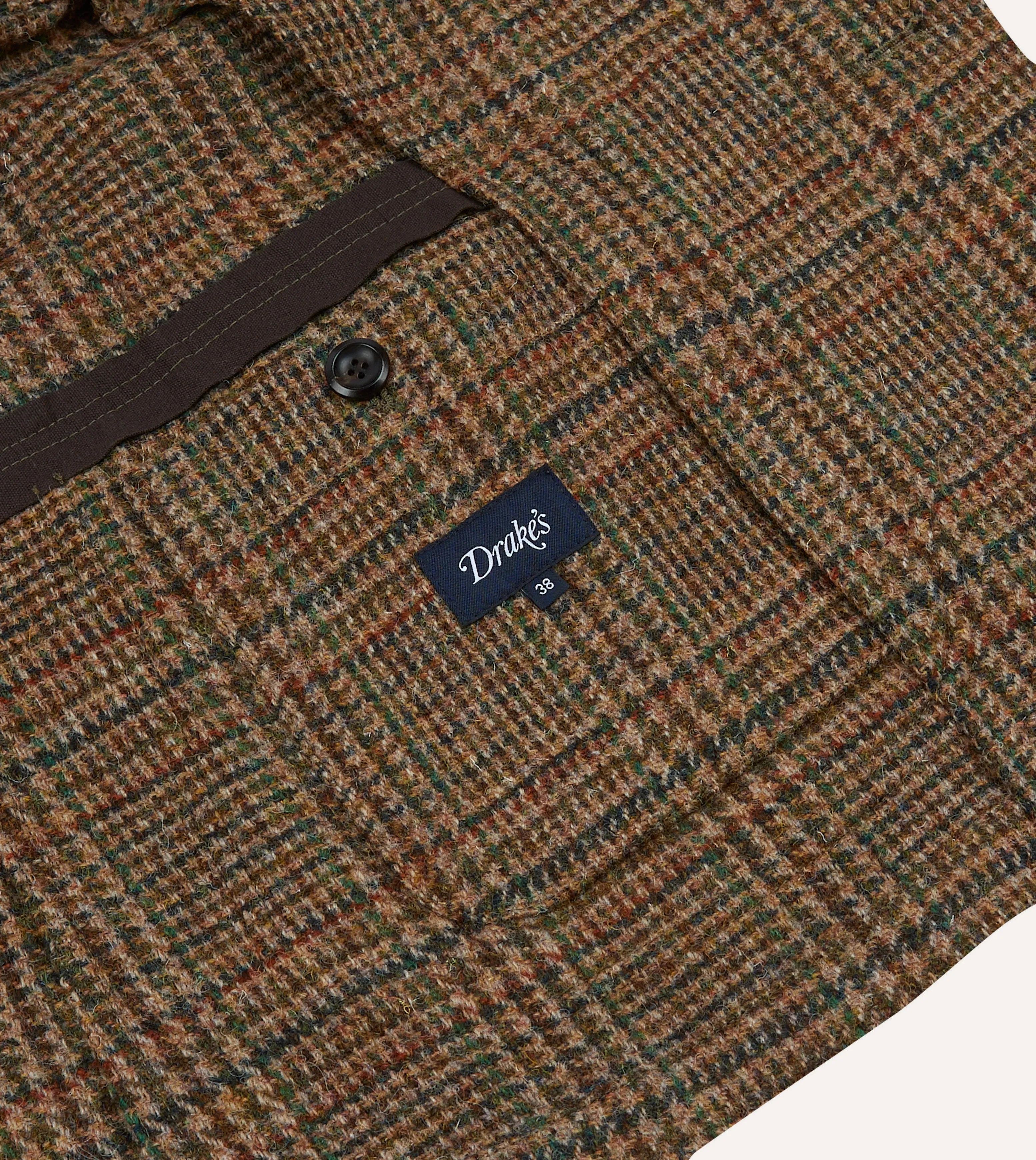 Classic Brown Prince of Wales Checkered Harris Tweed Games Blazer Mk. VII