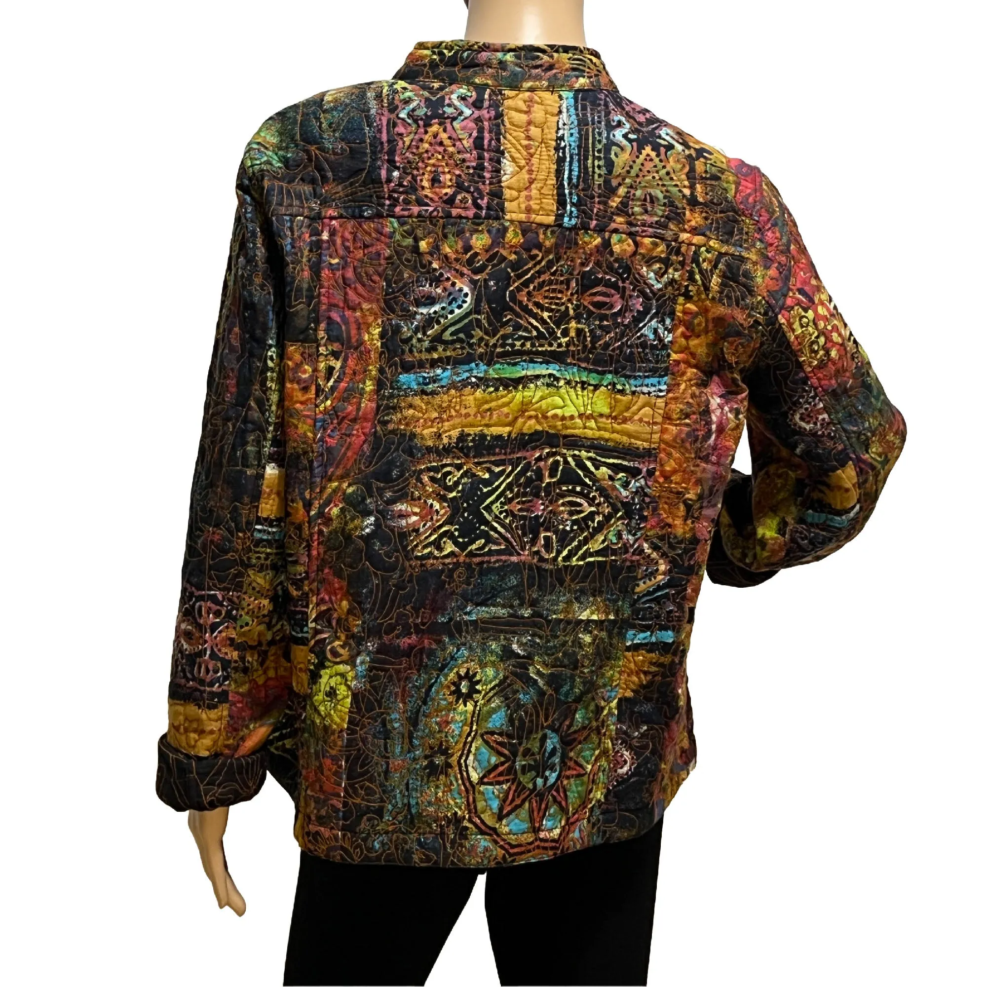 Chadwicks Abstract Multi-Color Reversible Lightweight Quilted Jacket - 16