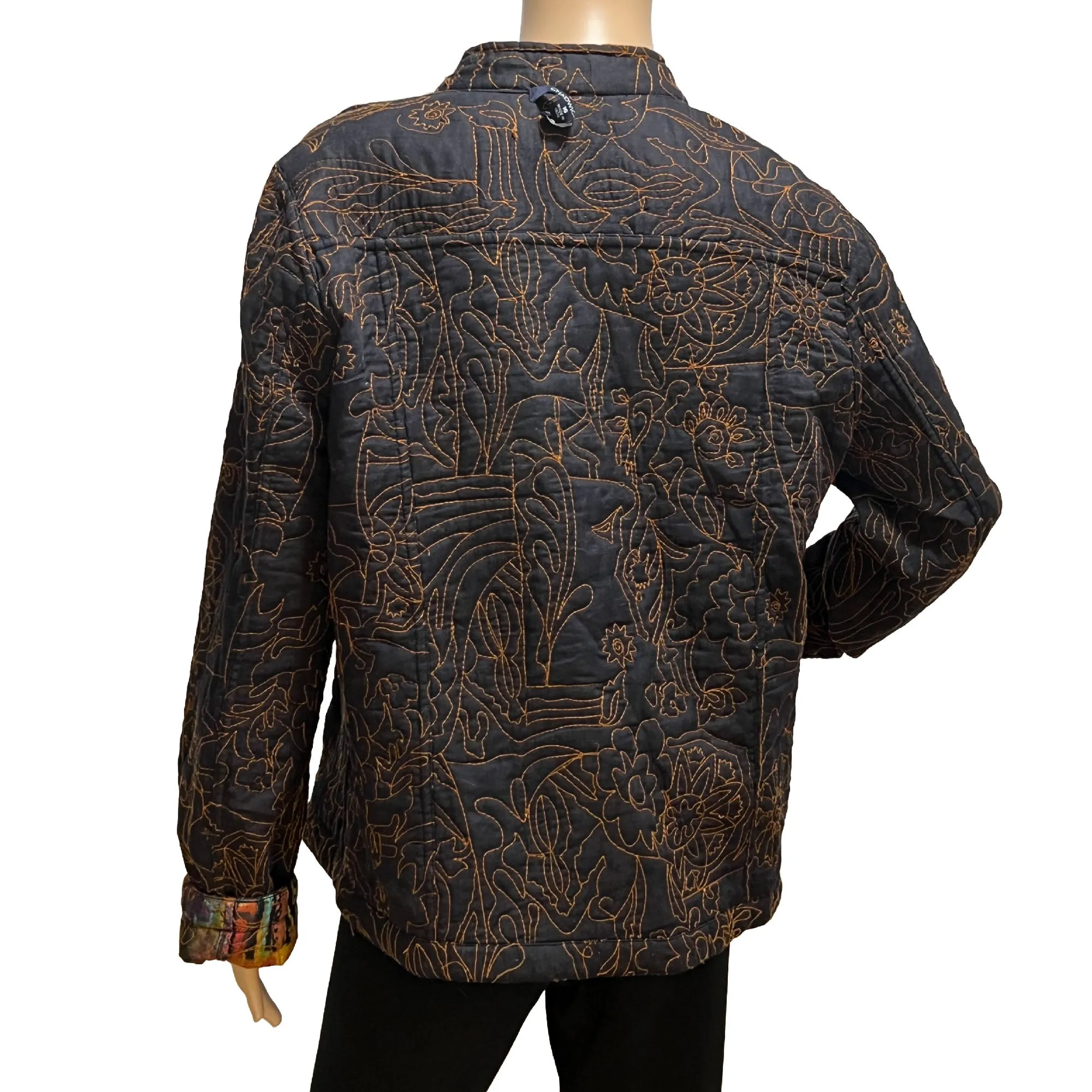 Chadwicks Abstract Multi-Color Reversible Lightweight Quilted Jacket - 16