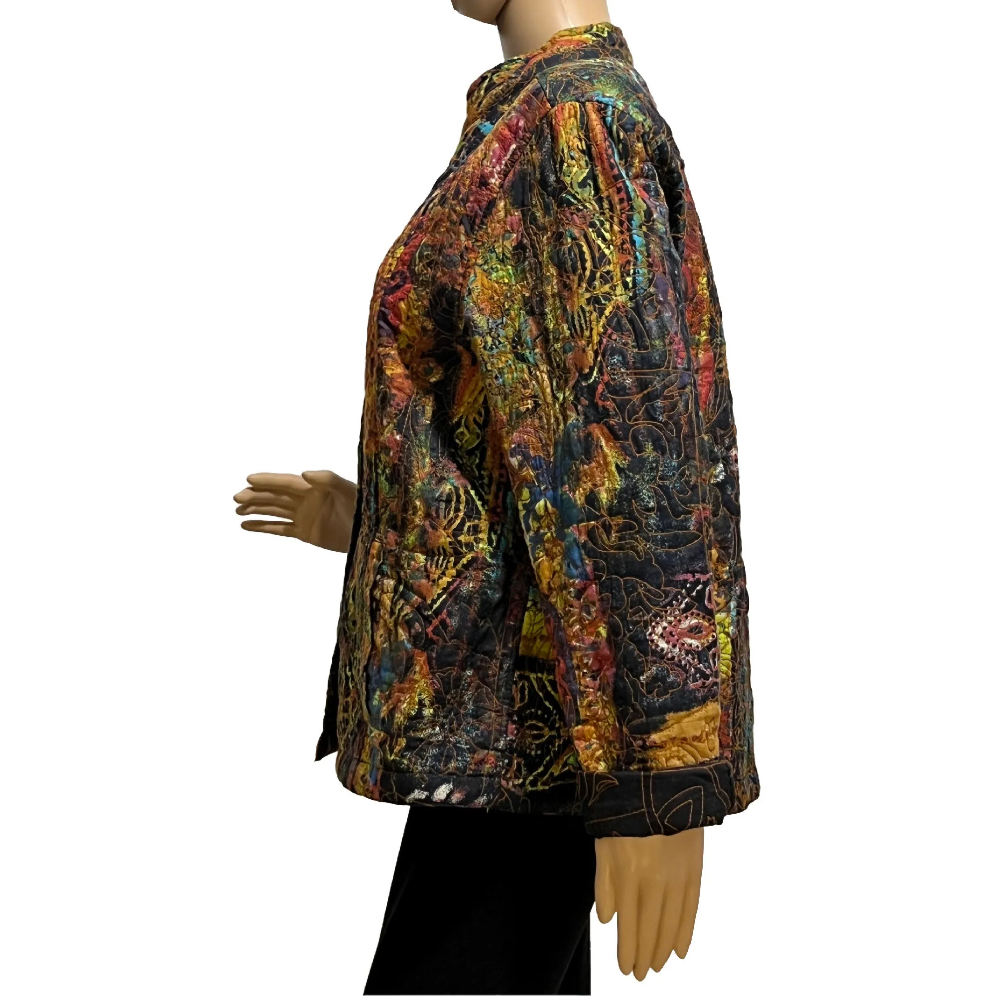 Chadwicks Abstract Multi-Color Reversible Lightweight Quilted Jacket - 16