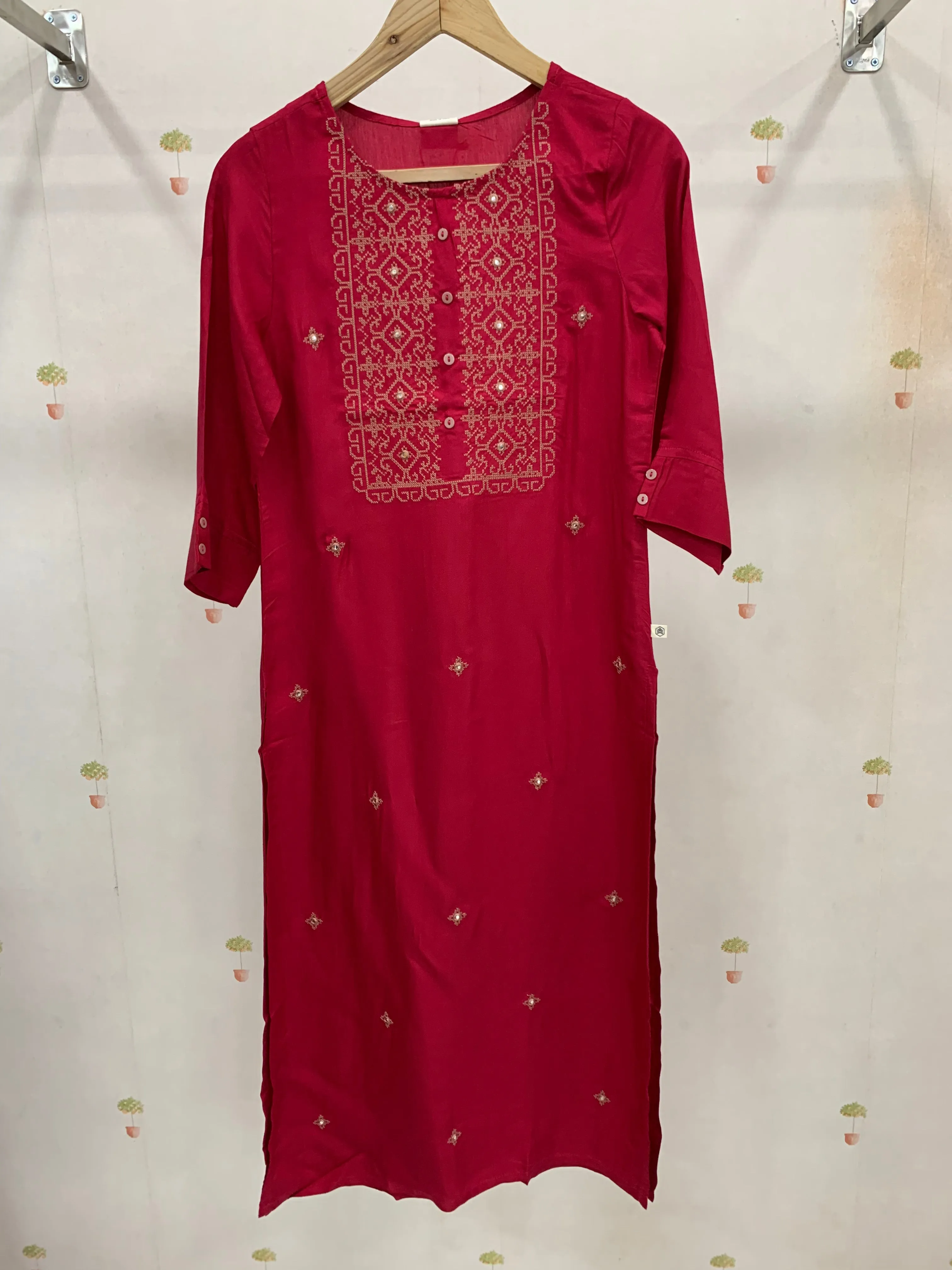 CHERRY RED KURTA
