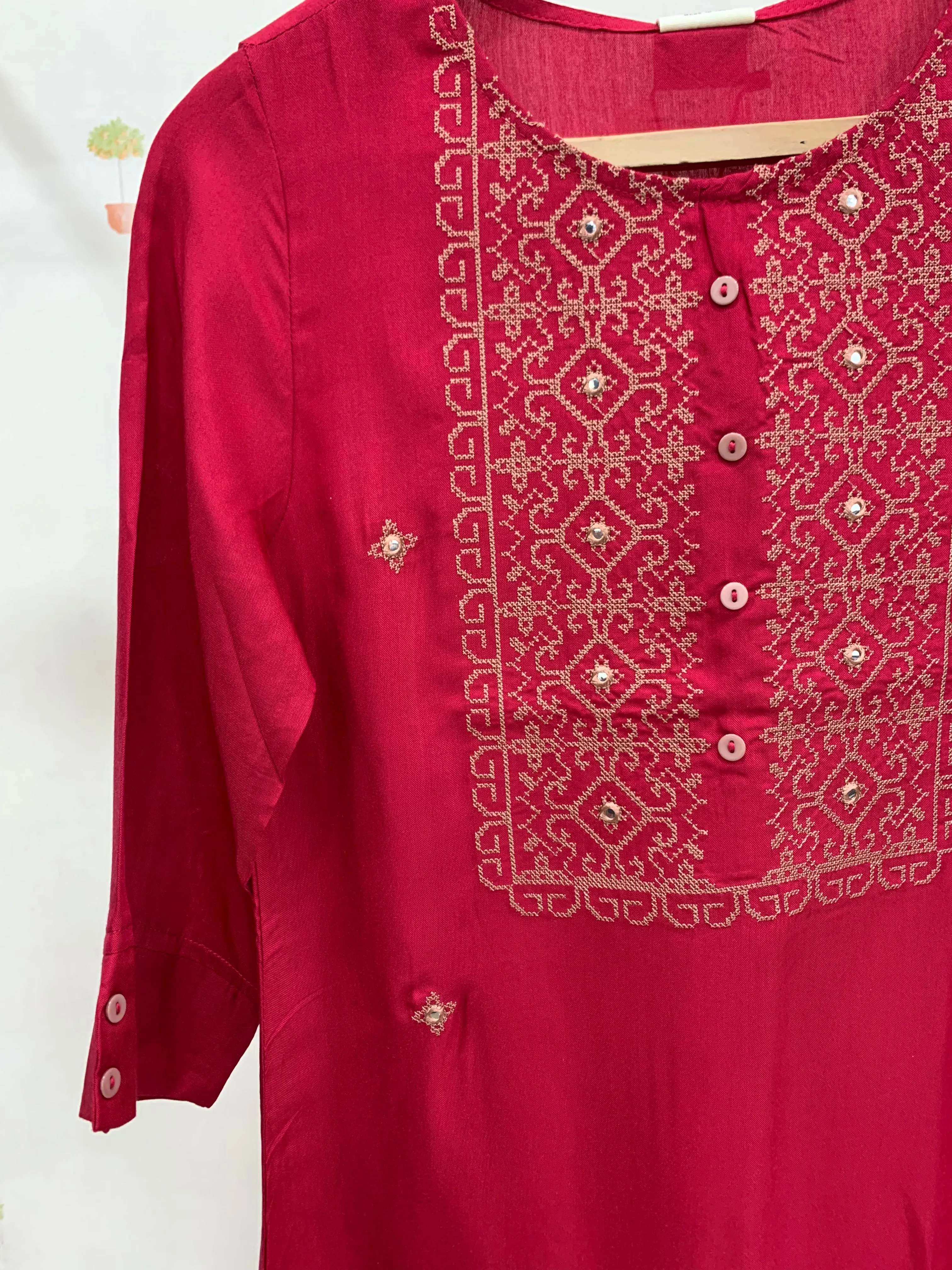 CHERRY RED KURTA