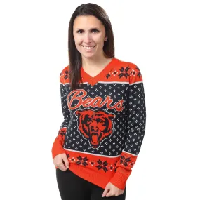 Womens Festive Chicago Bears Christmas Holiday Sweater