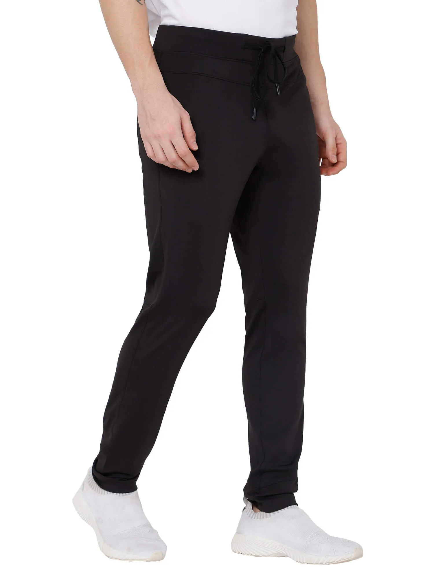 Danny Solid Mens Regular Fit Polyester Trackpants with Zipper Pockets - Comfortable, Breathable Fabric, Stretchable for Everyday Use - Ideal for Yoga, Training, Gym, Running & Performance
