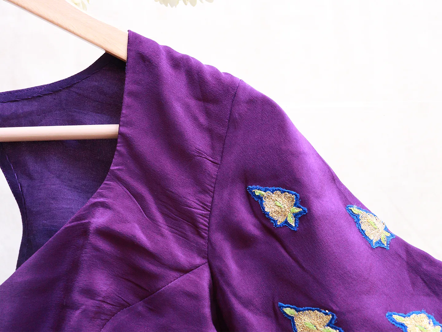 Egg plant Purple, Hand embroidery blouse