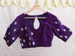 Egg plant Purple, Hand embroidery blouse