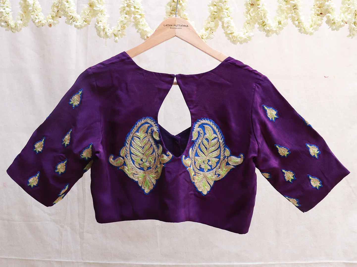 Egg plant Purple, Hand embroidery blouse