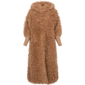 Faux Fur Coat - Camel
