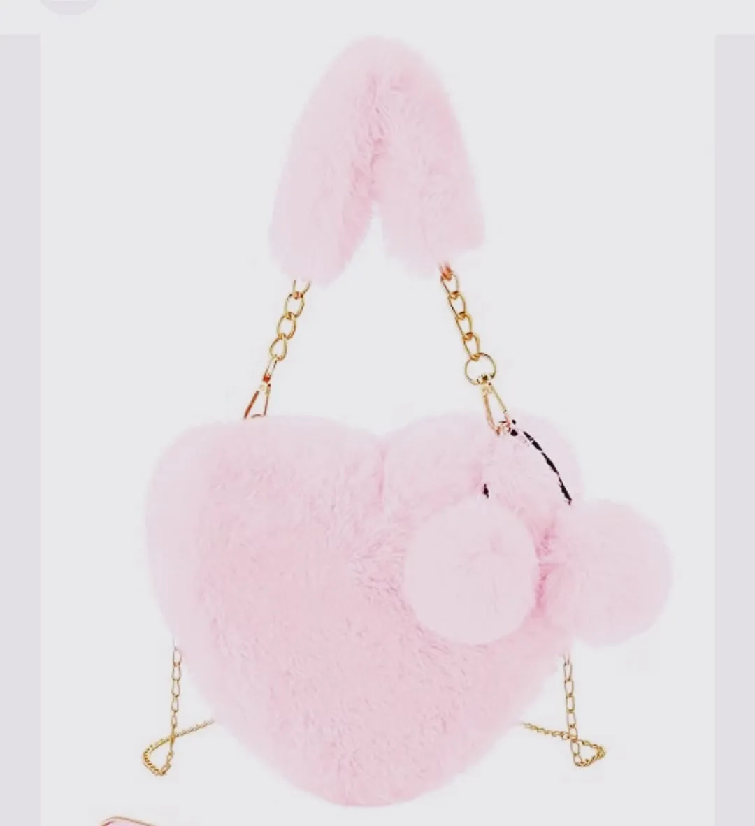 Fluffy Faux Fur Heart Bag