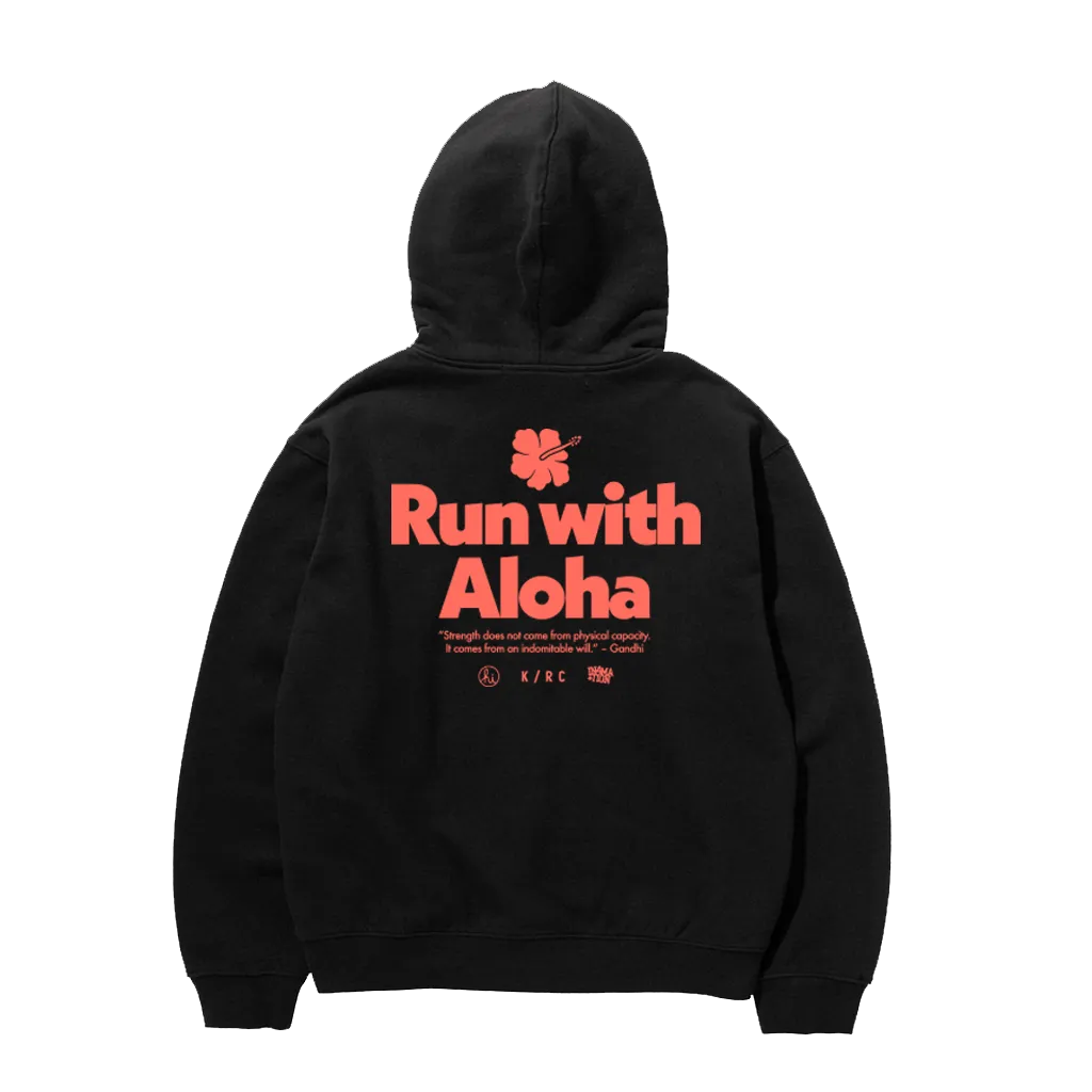 IN4MATION x KRC: ALOHA HOODIE BLACK AND CORAL