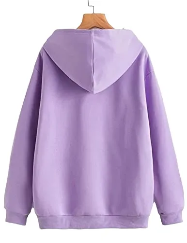 JUNEBERRY Women Sweatshirt with Hoodies, Fleece Material Full Sleeves Jumper Women Winter Wear, Hooded Neck Regular Fit Long Sleeve Womens Sweatshirt, Winter Wear for Women Lilac