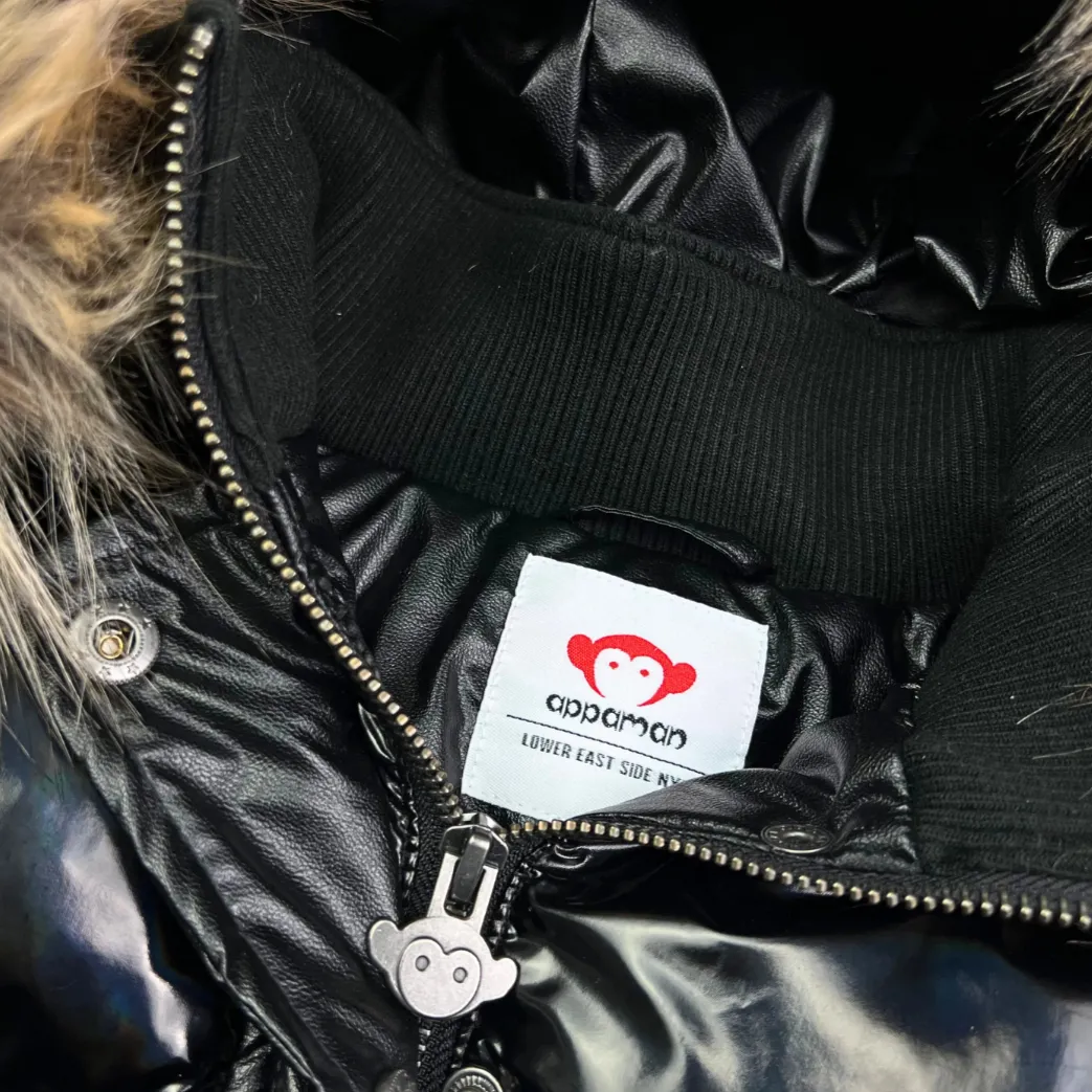 Black Mixed Kyla Puffer Coat