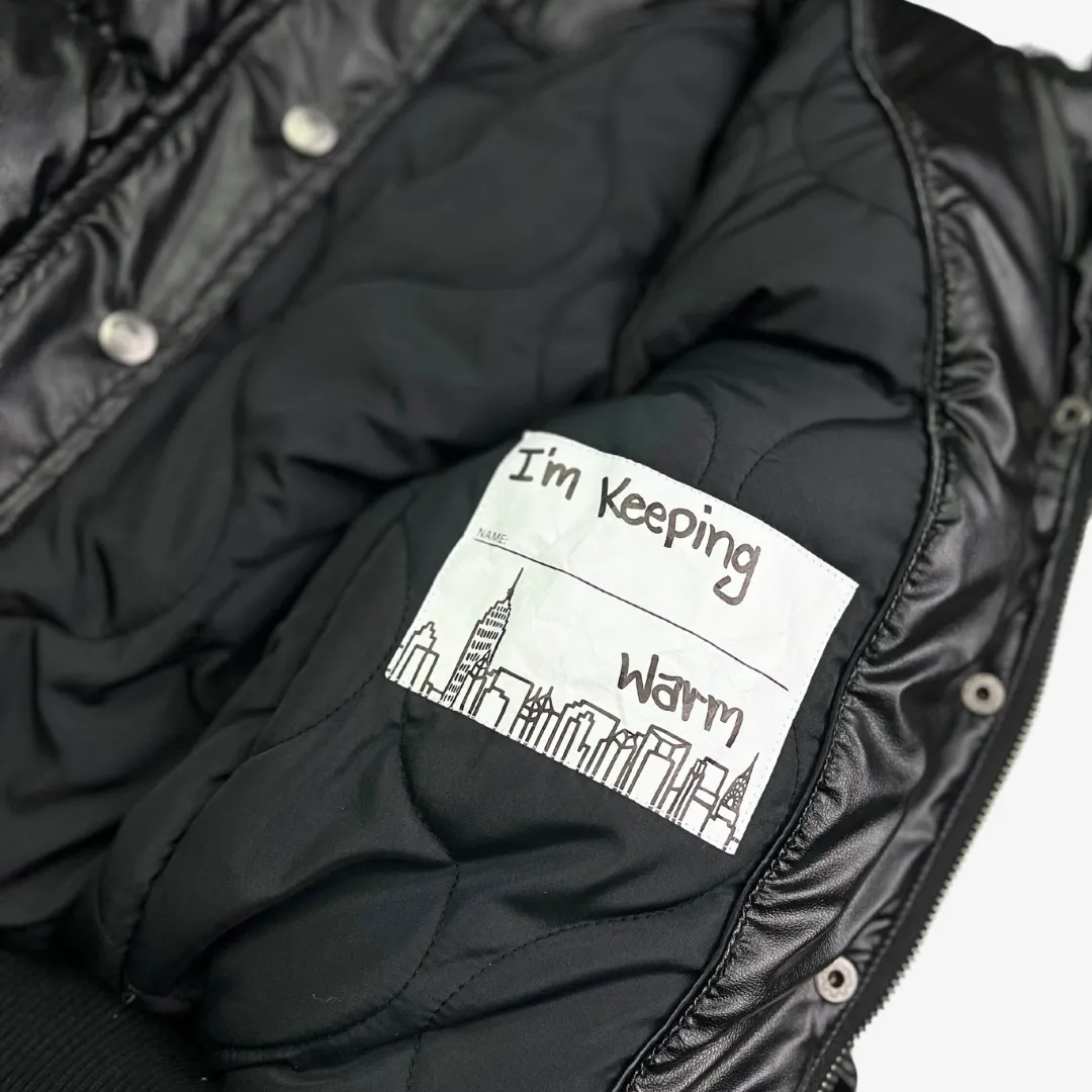 Black Mixed Kyla Puffer Coat