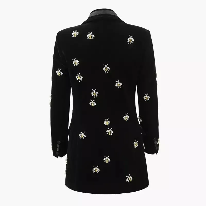L’ABEILLE NOIR VELOUR BLAZER