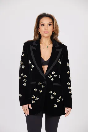 L’ABEILLE NOIR VELOUR BLAZER