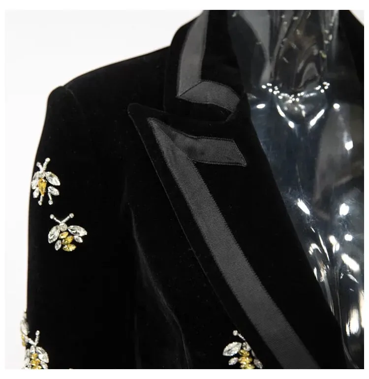 L’ABEILLE NOIR VELOUR BLAZER