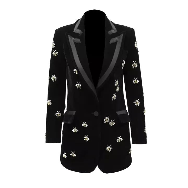 L’ABEILLE NOIR VELOUR BLAZER