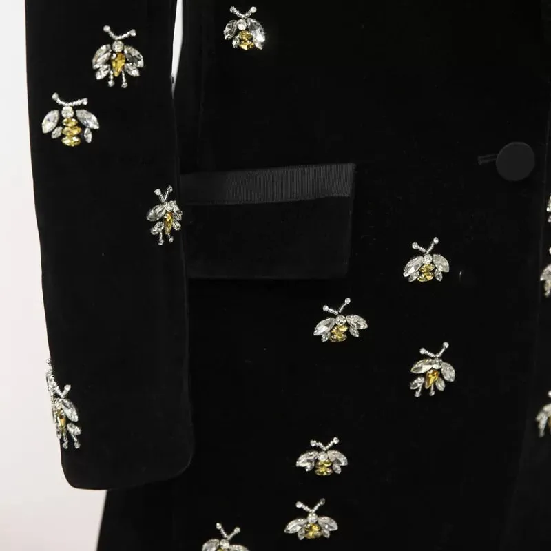 L’ABEILLE NOIR VELOUR BLAZER