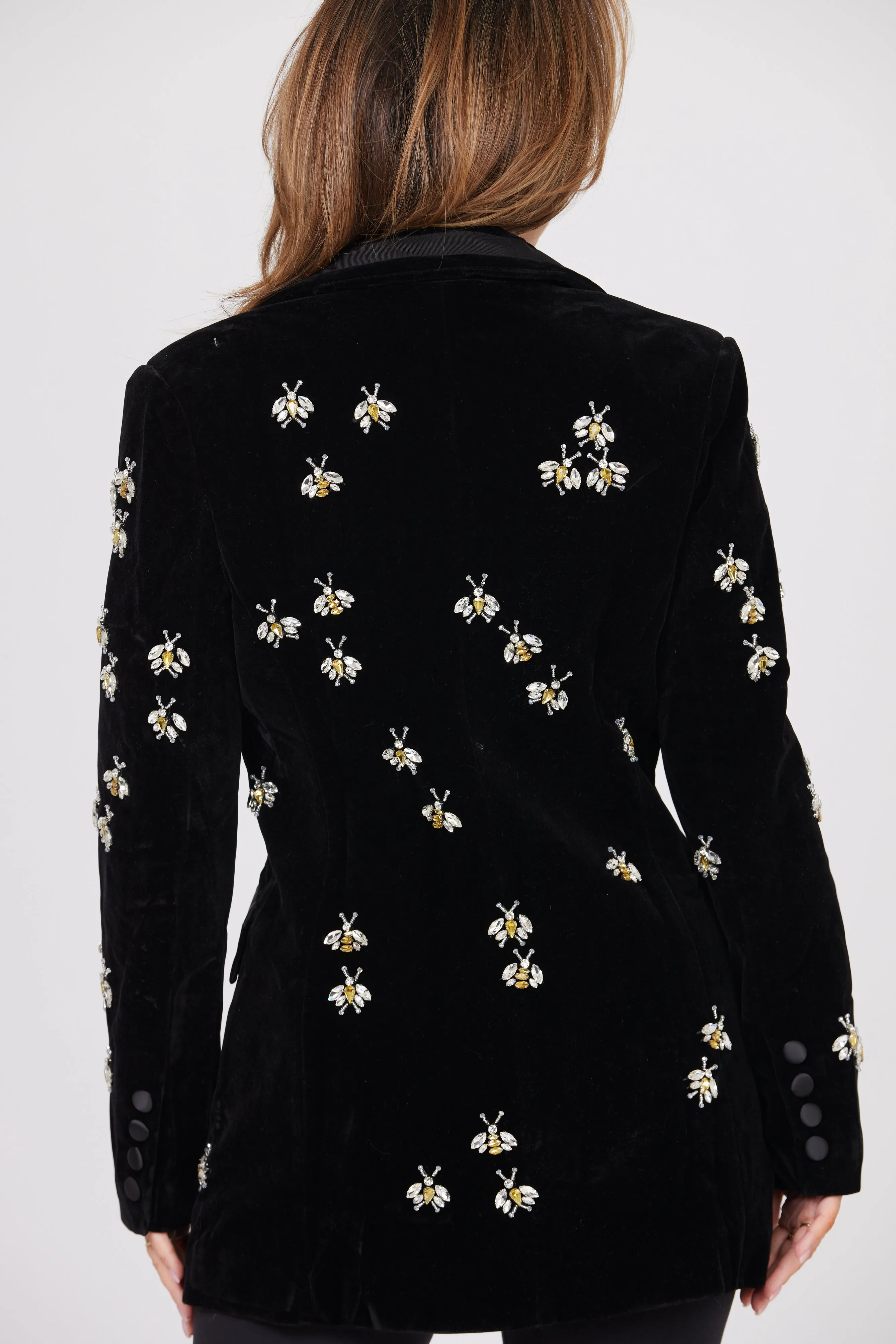 L’ABEILLE NOIR VELOUR BLAZER