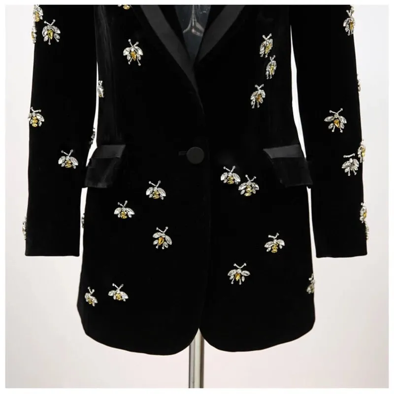 L’ABEILLE NOIR VELOUR BLAZER