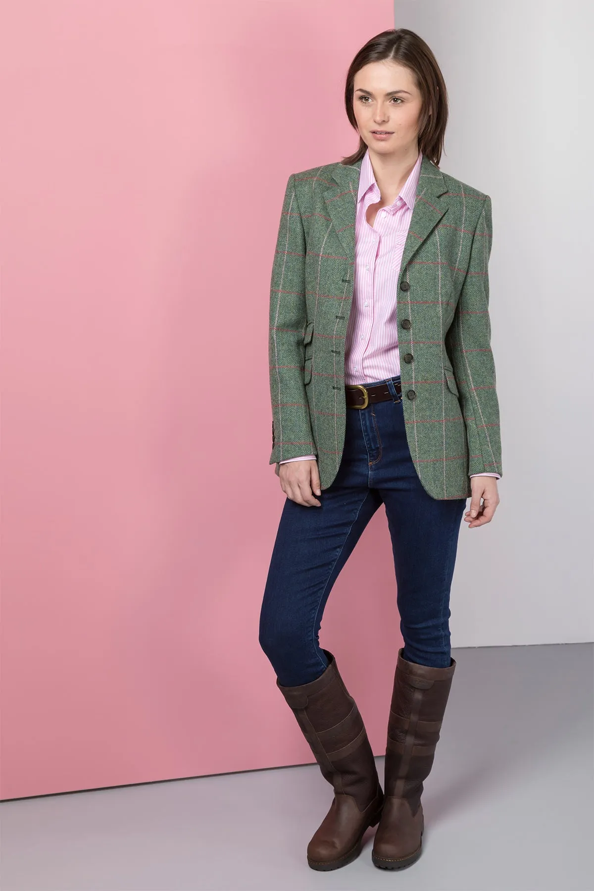 Womens Long Tweed Blazer