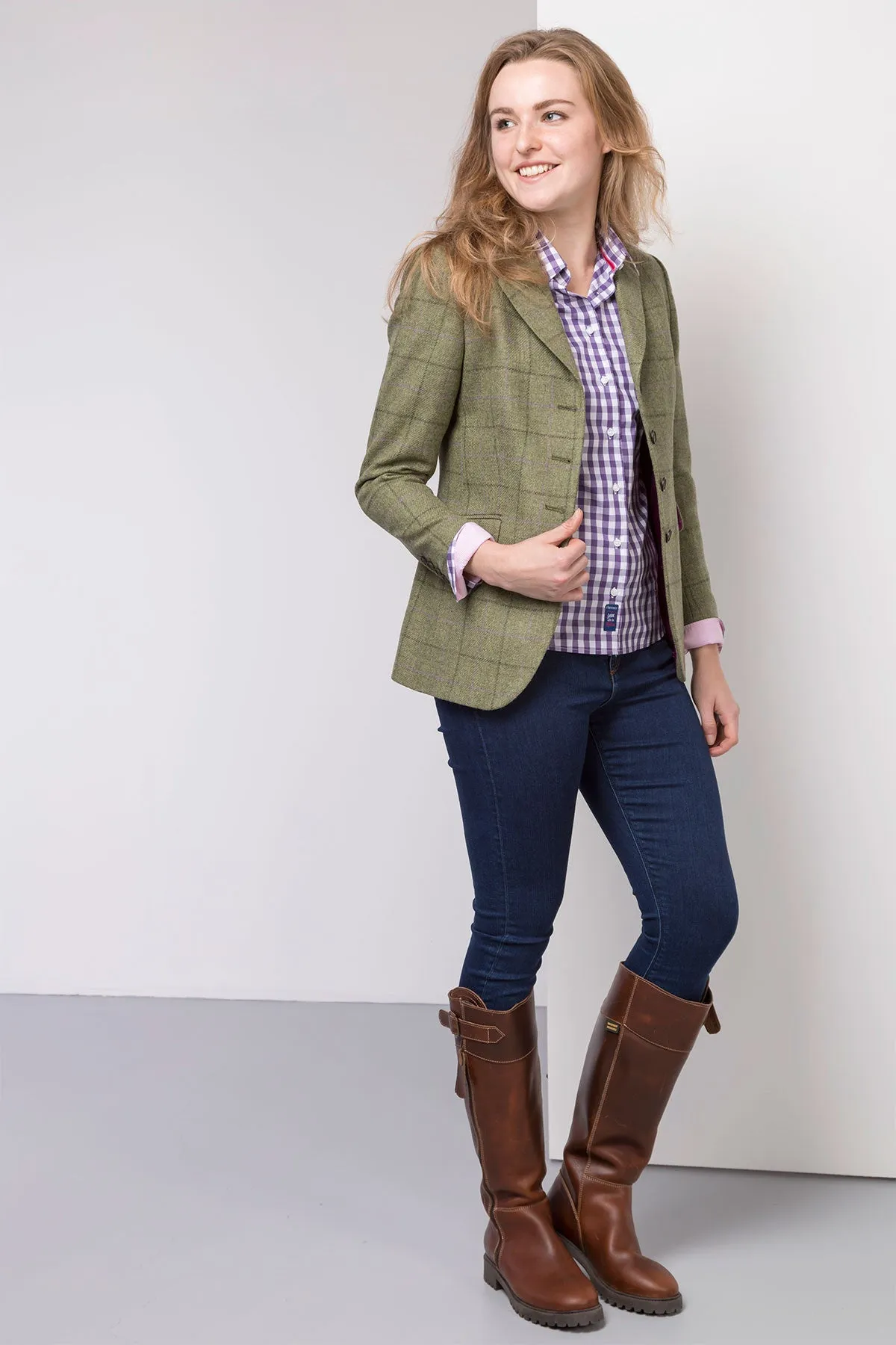 Womens Long Tweed Blazer