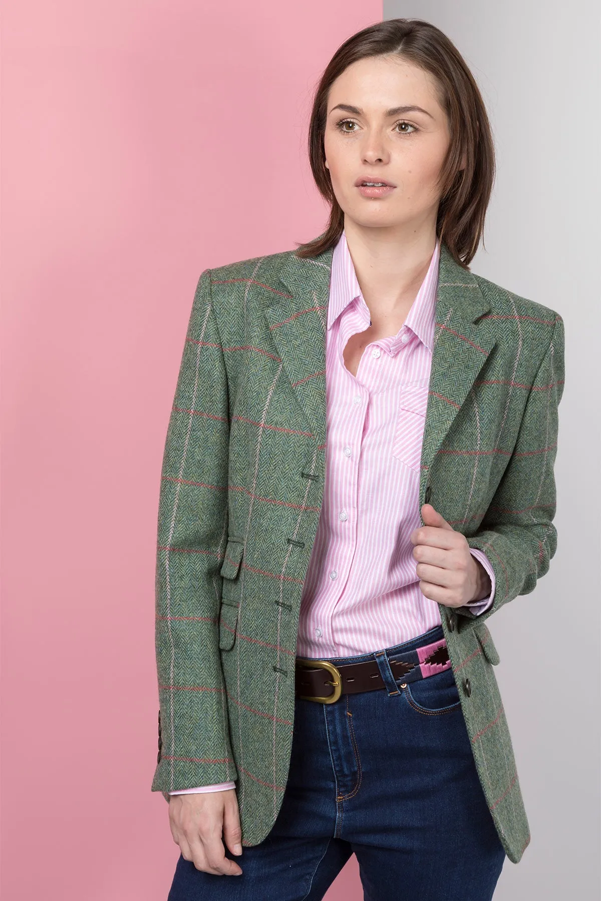 Womens Long Tweed Blazer