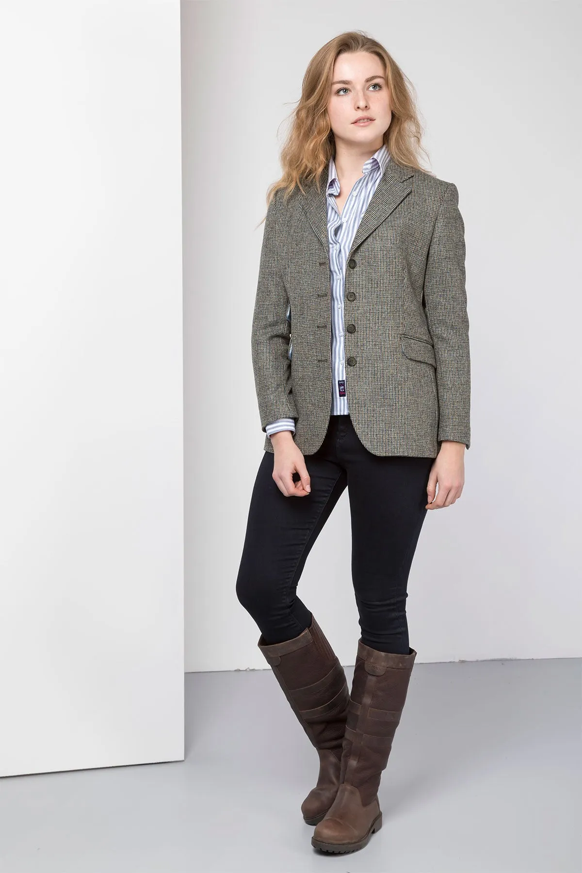 Womens Long Tweed Blazer