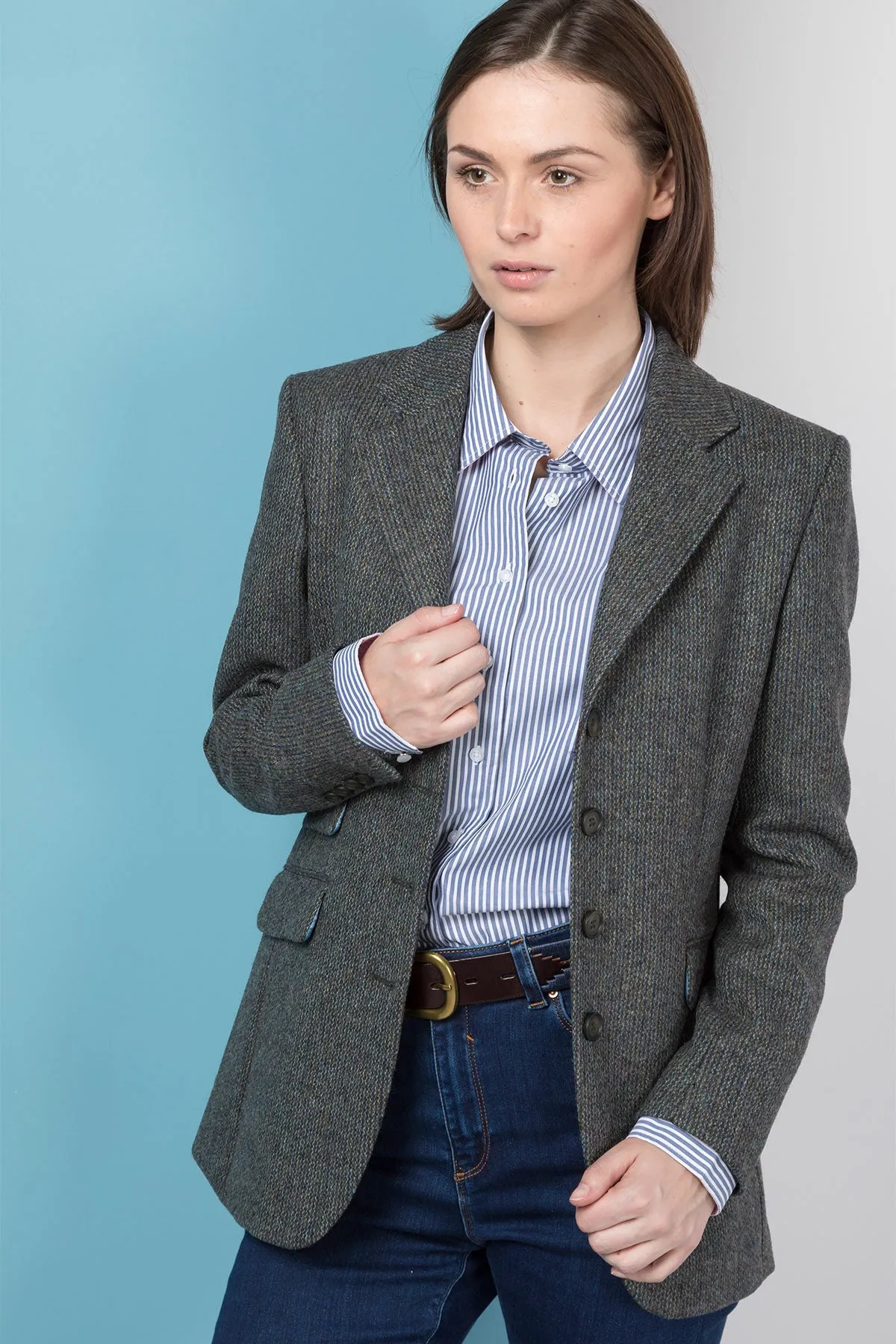 Womens Long Tweed Blazer