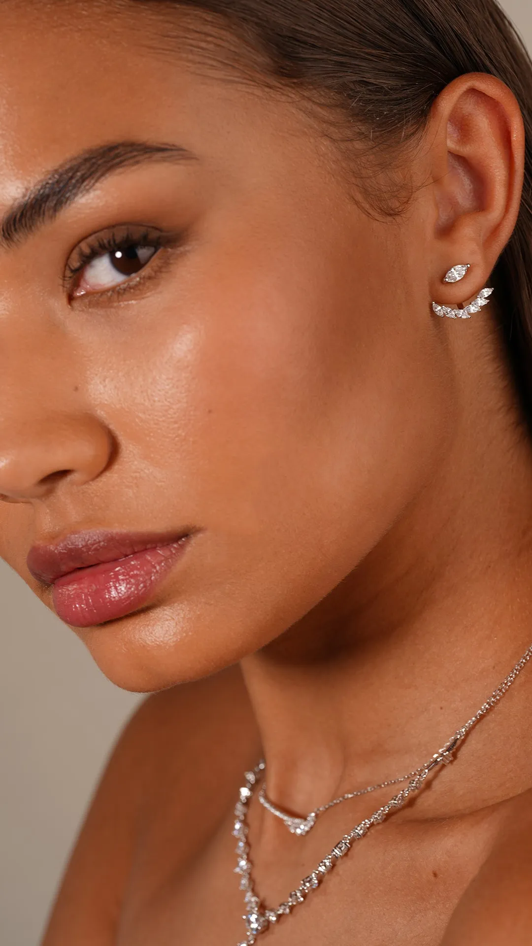 Lana Ear Jackets White Gold Plated