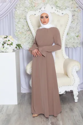 Lana Soft Bell Sleeve Dress- Mink