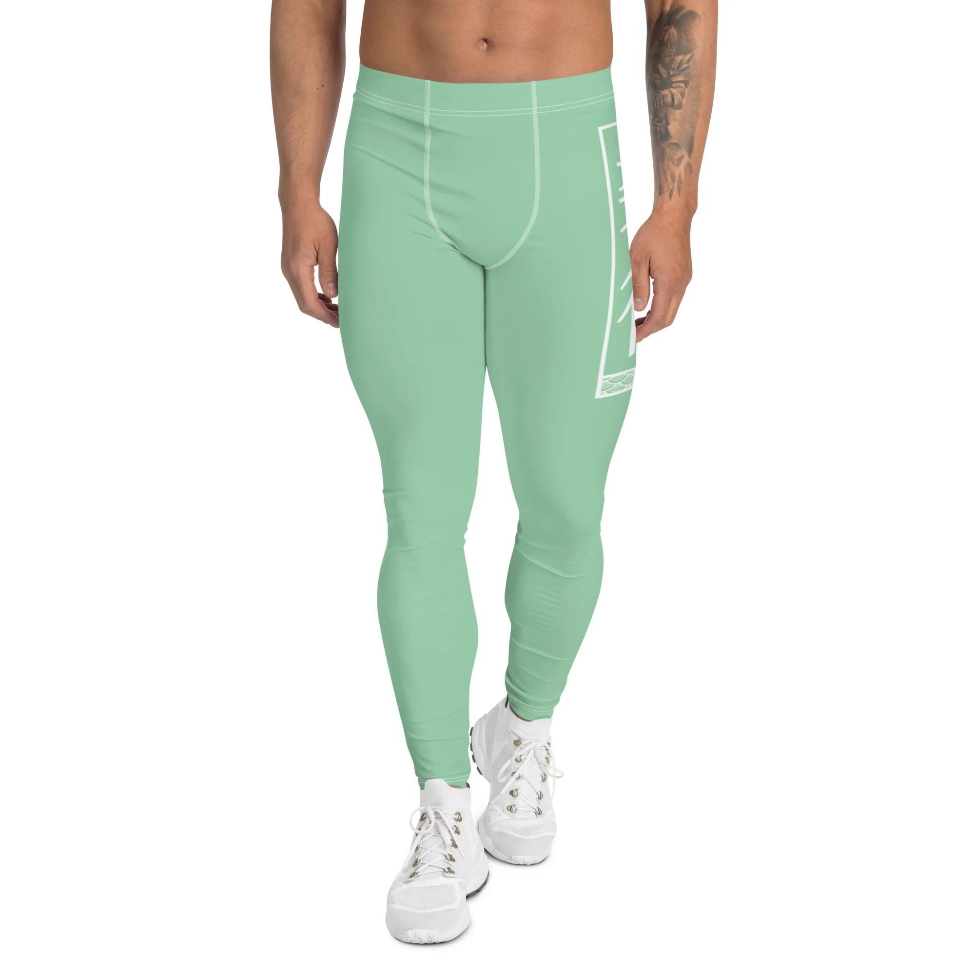 Men's Athletic Workout Leggings For Jiu Jitsu 010 - Vista Blue