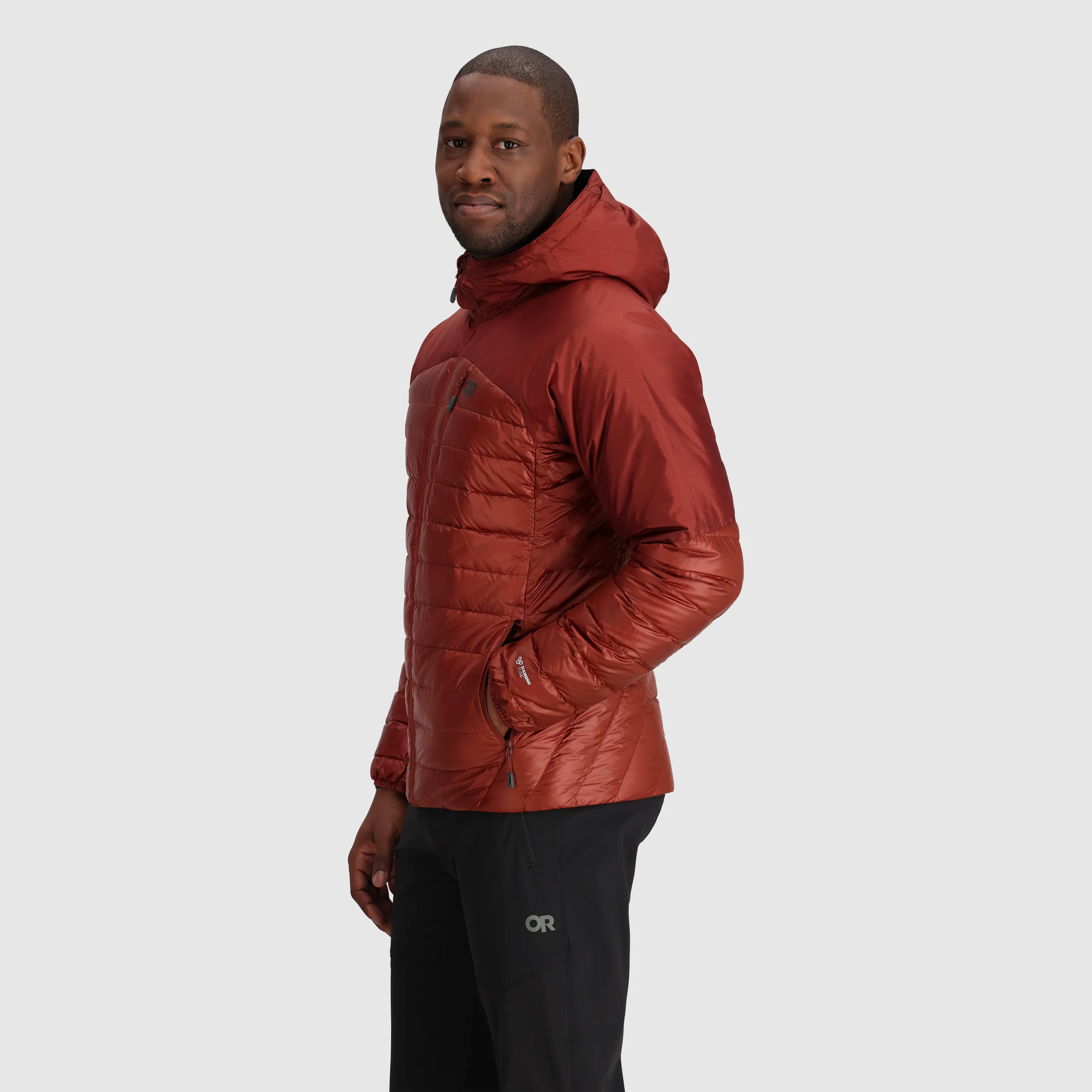 Mens Premium Lightweight Helium Down Insulated Hoodie Jacket